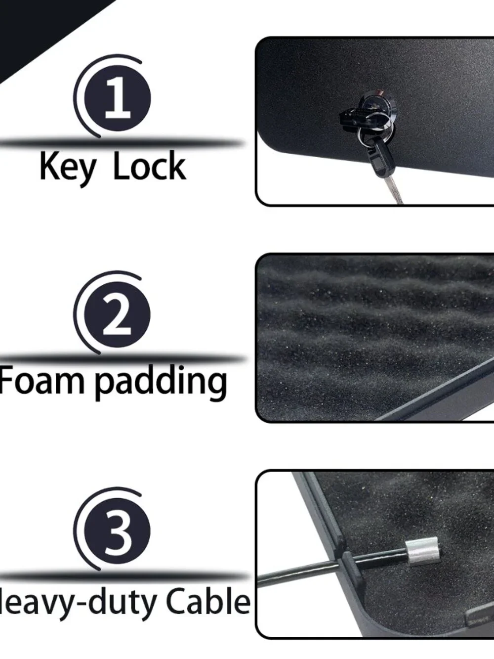 Pistol Safe Portable Travel Handgun Lock Box, Heavy Duty Steel Key Lock Gun Safe